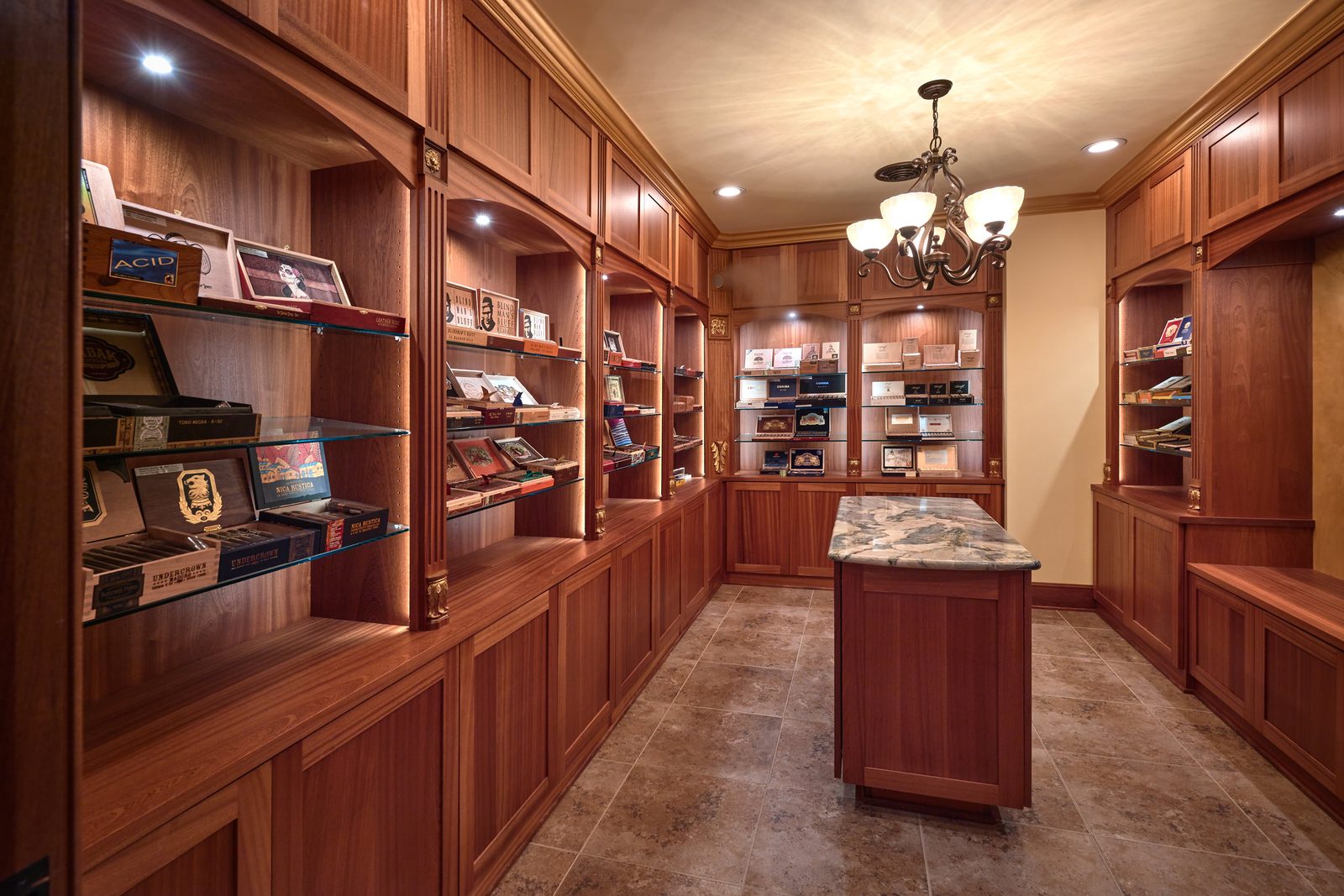 Walk-in humidor with cedar shelving