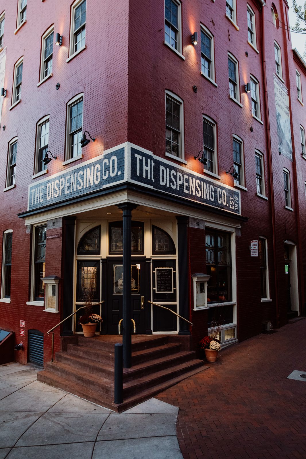 Exterior detail of preserved brick storefront